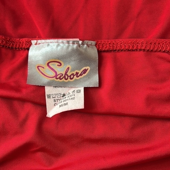 Sabora Deep Red Dress SZ Medium - Picture 3 of 4